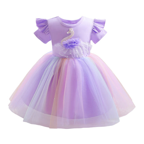 Summer Swan Embroidered Princess Skirt